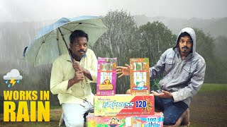 Fireworks Work In Rain | வெடி மழைல வெடி வெடிக்குமா .? | Crazy Test With Fireworks