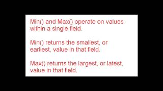 First() and Last() Versus Min() and Max()