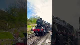 Steam Locomotive getting ready to run in Goathland, Whitby