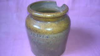 Ceramic pickle jar of D. D. Kharas, Bombay; made in England of 1920 to 1930