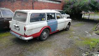 Volvo Amazon estate back on the road after suspension and brake work.