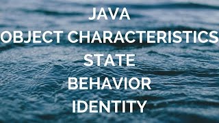 Java object characteristics (manohar academy)