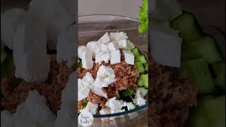 Ich werde nie müde, diesen Salat zu essen! Thunfisch und Feta-Käse-Salat! #shorts