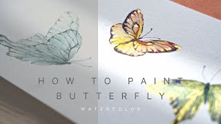 How to paint Butterfly Watercolor _ Transparent Butterflies 수채화로 투명하게_ 나비 그리기