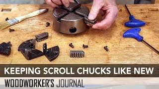 How to Clean and Assemble a Lathe Scroll Chuck | Woodturning