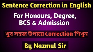 Sentence Correction||Part 01|| Sentence Correction for Degree & Honours||Correction for Admission |