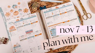 🍁Nov 7 - 13 | Plan With Me | Erin Condren  LifePlanner | Hourly Layout