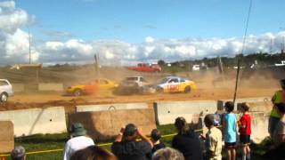 Hants County Exhibition Demolition Derby 4cyl Heat #2 Sept 2012 Windsor Nova Scotia