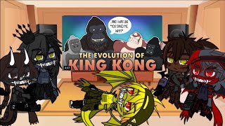 The kaiju react to The King Kong of evolution (animated) | Gacha club