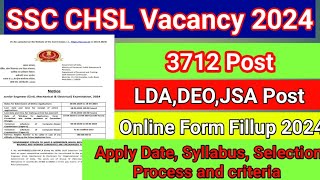 SSC CHSL Notification out 2024//SSC CHSL Recruitment 2024//SSC CHSL 2024