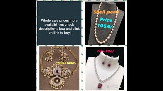 Pearl sets # ad stone neck sets # matte finish mini chokers # available wholesale price