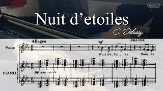 Nuit d’etoiles, in Eb Major, Karaoke, Piano Accompaniment, Debussy