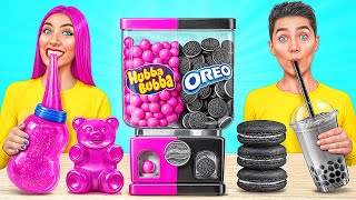 Black vs Pink Food Challenge | Funny Food Hacks by Multi DO Challenge