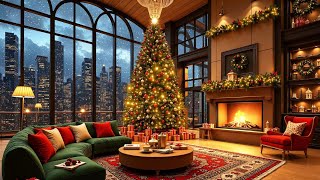 Luxury Apartment Christmas Ambience 🎅 Soothing Jazz & Snowy Day for Ultimate Relaxation