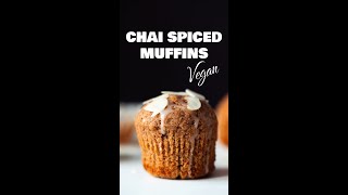 You will love these fluffy and moist Chai Spiced Muffins 🤎 Easy #Vegan #Muffins Recipe