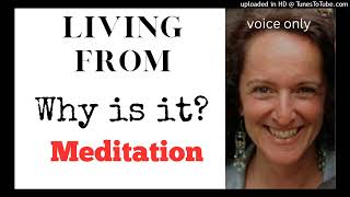 Living FROM - Why is it Meditation | voice only