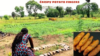 Village girl cooked potato fingers delicious way / village cooking channel