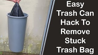 Easy Trash Can Hack To Remove Stuck Trash Bag Using Pipe PVC EZ #shorts How To