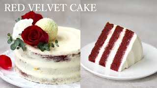 Красный бархатный торт. Реальная бархатистая  текстура / Red Velvet Cake. Real velvety texture/ASMR