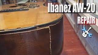 Body sides and soundboard repair Ibanez AW-20 guitar