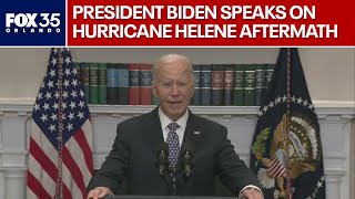 President Joe Biden speaks on Hurricane Helene aftermath