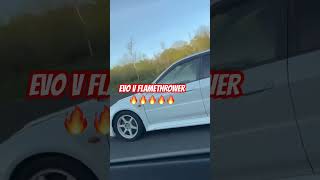 Mitsubishi Lancer EVO 5 spits flames