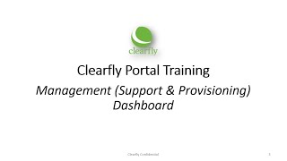 Clearfly Portal Training - Management Dashboard