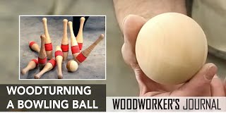 How to Turn a Wood Sphere or Ball for Bowling Game | Woodturning