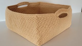 ahşap tabanla sepet yapımı. dekarasyon için güzel, bir proje. basket #crochet #makromeip #basket