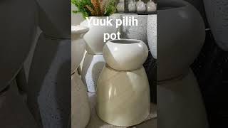 Pot putih di cat ducp warna putih polos putij bintik dan hitam