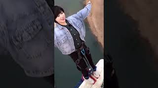 TikTok challenge BUNGEE JUMP Beautiful moments GIRL 😍 Wowww cantiknya??? #shorts