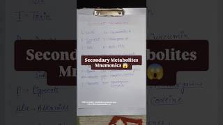 Trick To Memorize All Secondary Metabolites NCERT Biomolecules #shorts #ytshorts #neet