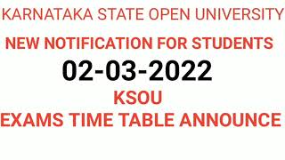 ksou exam time table 2022