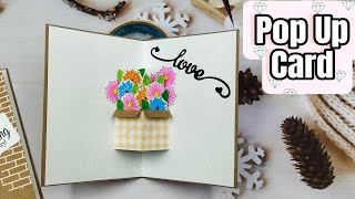 DIY Flowers Pop Up Card./ การ์ดป๊อปอัพดอกไม้แบบง่ายๆ/แม่เนย น้องพอสDIY