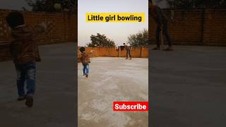 little girl bowling tennis ball #shorts #cricket #viral