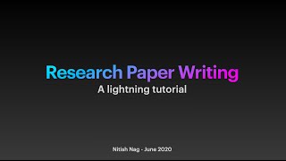 Research Paper Writing Tools - A lightning intro tutorial