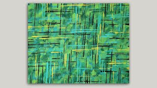 Easy Abstract Painting on Canvas Acrylic Painting Demonstration