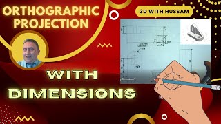 Examples of orthographic projection with dimensions