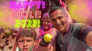 BEATING MY HUSBAND!! Holi Color Festival 2023