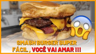 Como fazer hambúrguer rápido e fácil || Smash Burger duplo bacon