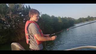 Had some Special guests on BlackCherry today Paydon and his Dad catching Crappies.