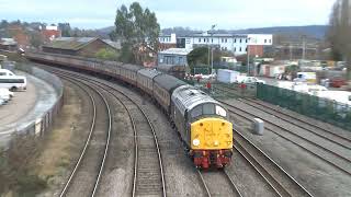 Class 40 D213 / 40013 "Andania" on 5Z93 (East Usk Jcn - Crewe ECS), Hereford 17th December 2023