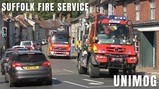 Suffolk Fire & Rescue Service -  Bury St Edmunds Unimog & Hadleigh WrL Responding