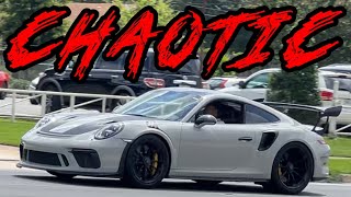 CARS LEAVING CHAOTIC CAR SHOW!!!!!