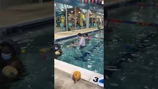 Ryan’s second swim class (kicking his feet)