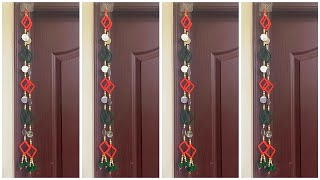 Side Door Hangings with Newspapers and wool | News paper crafts | Door Hangings | with newspaper