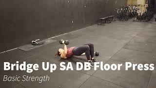 Bridge Up Single Arm Dumbbell Floor Press