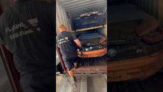 Vehicles load into a 40” container w 4 cars