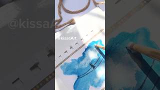 Easy Watercolor Painting😱😱 #art #shorts #viral