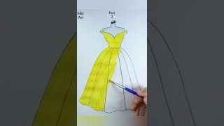 How To Draw A Dress #2// Satisfying creative Art #Fashion. #Glitter. #Shorts